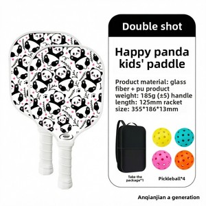 Ensemble de raquettes de pickleball imprimées UV, 250 motifs de dessins animés, motif panda en fibre de verre, jouet familial pour sports de plein air, vente en gros - Product Image 2