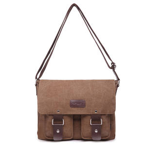 Op maat gemaakte vintage canvas schoudertas/crossbody tas voor heren, geschikt voor alle seizoenen, OEM/ODM ondersteund, effen patroon <span class=keywords><strong>XXN</strong></span> - Product Image 1