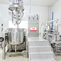 Homogénéisateur à grande vitesse pour cosmétiques et soins de la peau, 50 à 100 litres, décharge inclinée, machine à fabriquer des gels, des pâtes et des crèmes
