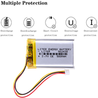 JST 1.25 connecteur 3p 3.7v 562438 500mah Litre D'énergie Batterie au lithium polymère batterie pour enregistreur GPS PSP