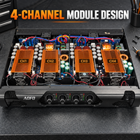 Amplificateur de puissance audio professionnel de classe D haute efficacité 4 x 1300 W, montage en rack 1U pour systèmes de sonorisation Line Array et DJ