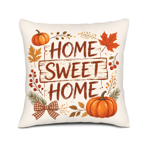 Funda de Cojín para Sofá con Letras Rústicas 'Home Sweet Home' de 18x18 Pulgadas, Funda de Almohada de Lino con Estampado para Decoración Otoñal de Casa de Campo - Product Image 4