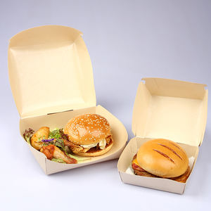 Emballage de <span class=keywords><strong>fast</strong></span>-food en papier kraft jetable avec logo personnalisé de bonne qualité boîte d'emballage à emporter personnalisée pour hamburger burger - Product Image 2
