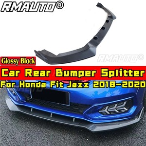 Fit Jazz Front Bumper <b>Splitter</b> Matte Black Sport Style Front Bumper Spoiler for Honda Fit Jazz 2018-2020 Car Accessories - Product Image 2