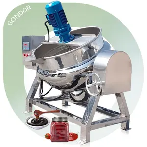 Automatic Stirring Vacuum Electric Sugar Melting Sandwich with Stirrer Honey 300l Syrup Cooking Pot Machine