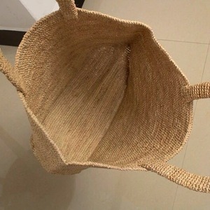 Estilo de moda Ins Crochet hecho a mano Crochet bolso de playa de mujer cuadrado Simple hombro bolso de paja bolso de rafia bolso de punto - Product Image 4