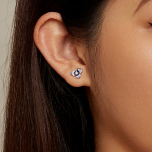 <span class=keywords><strong>Orecchini</strong></span> a Perno in Argento Sterling 925 con Fiore di <span class=keywords><strong>Viola</strong></span>, Zircone Cangiante, Gioielli da Festa per Donne BSE860 - Product Image 6