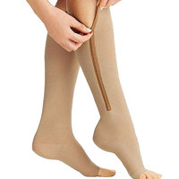 Chaussettes de compression pour femmes, brûlant les graisses, avec fermeture éclair, pour prévenir les varices, chaussettes de sport
