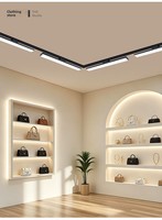 Lampu Sorot Linear COB LED yang Dapat Diputar, Lampu Sorot Lebar, Lampu Jalur Panjang yang Dapat Disesuaikan, Lampu Jalur untuk Hotel, Butik, Studio, Galeri
