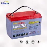 Batterie à décharge profonde haute performance 25,6 V 100 Ah LiFePO4 de qualité A avec BMS intelligent marin, RS485, connecteur Anderson, 6K cycles, CE RoHS IP67, OEM ODM