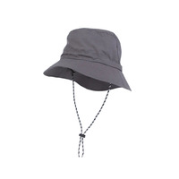 Sombreros de cubo de nailon sombrero de pescador Boonie de alta calidad al por mayor sombrero de cubo plegable para acampar personalizado con cuerda