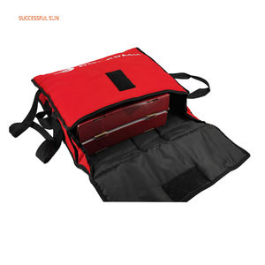 Sacchetto per pizza portatile isolato di colore rosso grande sacchetto per la consegna della Pizza sacchetto di raffreddamento doordash con logo stampato - Product Image 3