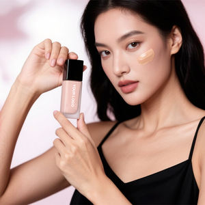 Fond <span class=keywords><strong>de</strong></span> teint liquide longue tenue, waterproof, hydratant, éclaircissant, avec protection solaire et correcteur, pour une couvrance totale, peaux claires et foncées. - Product Image 5