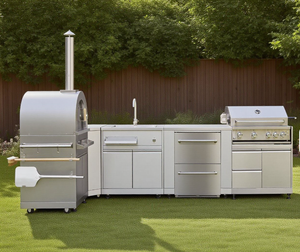 Teras mewah Ghana ide dapur luar ruangan baja tahan karat Pulau dapur luar ruangan 304 baja - Product Image 3