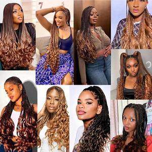 Extensiones de Cabello Sintético de Alta Calidad, 75g, 22 Pulgadas, Ondulado en Espiral, Rizado Francés, Suave, Ondulado, para Trenzas, Cola de Caballo Individual, Crochet - Product Image 5