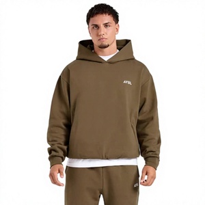 Sweat-shirt à capuche surdimensionné pour homme, couleur unie, en molleton de coton, décontracté, avec poche, pour l'automne - Product Image 1