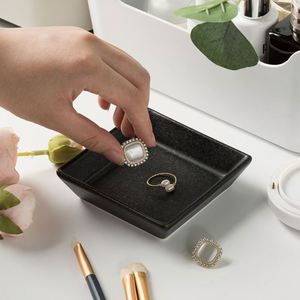 Nordic Ins Square Ceramic Jewelry Tray Decorative Trinket <b>Plate</b> Necklace <b>Ring</b> Earring Stackable Jewelry Storage Tray for Display - Product Image 2
