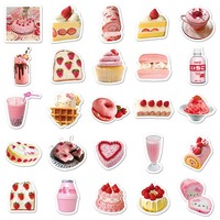 50pcs pas cher personnalisé bon prix vinyle autocollants étanche décoratif ordinateur portable INS dessin animé gâteau Dessert autocollants
