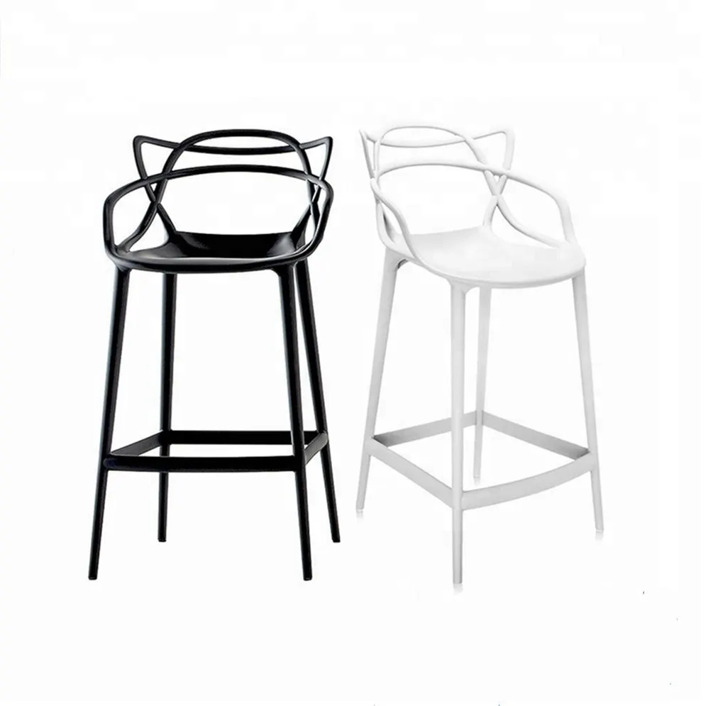 Оптовая продажа, Современные Простые кухонные барные стулья, индивидуальный роскошный высокий стул из полипропилена и пластика