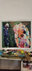 Reproduction de peinture à l'huile de luxe sur toile Gustav <span class=keywords><strong>Klimt</strong></span> La <span class=keywords><strong>mort</strong></span> <span class=keywords><strong>et</strong></span> la <span class=keywords><strong>vie</strong></span> pour salon - Product Image 3