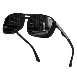 Lunettes de soleil polarisées unisexes, monture en métal noir, verres TAC, protection UV400, lunettes de soleil de conduite, type 3, transmission - Product Image 3