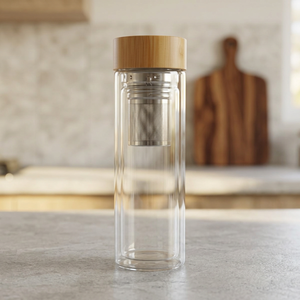 Bicchiere Bailey da 400ml con Infusore in Vetro Borosilicato e Coperchio in Bambù Modello 100810-1 - Product Image 2