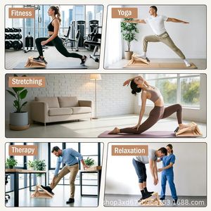 Tabla de estiramiento de madera, pedal inclinado para fitness en casa, tabla de estiramiento de madera para masaje de pies, tabla de ejercicios de yoga. - Product Image 5