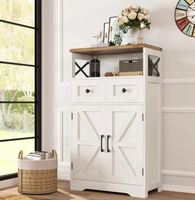 Landhaus-Aufbewahrungsschrank mit Schubladen und Verstellbaren Regalen Holz-Sideboard Buffet Großhandel für Küche Esszimmer Wohnzimmer