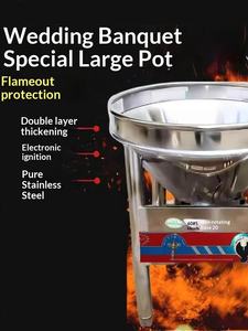 Cuisinière mobile professionnelle <span class=keywords><strong>à</strong></span> <span class=keywords><strong>gaz</strong></span> liquéfié en acier inoxydable avec protection anti-extinction et allumage électronique <span class=keywords><strong>à</strong></span> impulsions, haute puissance thermique - Product Image 2