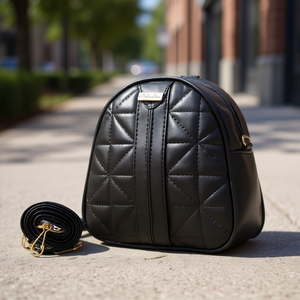 Bolso Bandolera Fana para Mujer de Hilaria, Acolchado, de Piel Sintética Negra, con Tres Correas, Impermeable, Moderno, para Uso Diario - Product Image 2