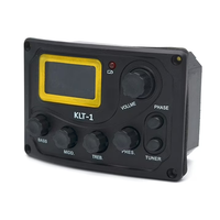 Ecualizador de 4 Bandas con Pantalla LCD Profesional, Caja de Batería, Sistema Piezoeléctrico, Preamplificador para Guitarra Acústica KLT-1, Material ABS