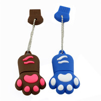 Clé USB créative personnalisée en PVC souple, 8 Go, 16 Go, 32 Go, 64 Go, clé USB unique en forme de patte de chat en PVC