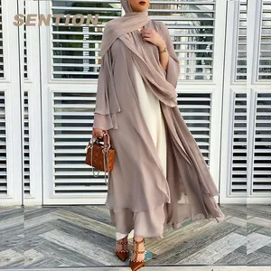 Rok Modern Wanita Modis Jubah Jubah Kaftan Jalabiya Jubah Maxi Panjang Timur Tengah Pakaian Muslim Abaya Dubai
