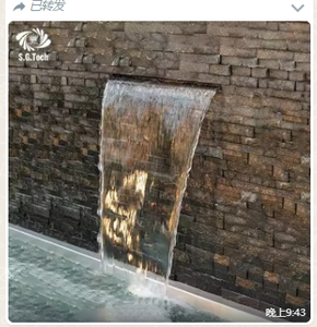 2026 Stainless Steel 304 Interior Decoration <b>Garden</b> Waterfall Blade Cascade Spillway Water <b>Feature</b> Wall With LED Light Fountain - Product Image 4