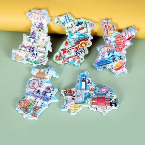 Aimants de réfrigérateur de ville touristique chinoise, souvenirs de lieux emblématiques de Pékin et de Shanghai, autocollants magnétiques en résine 3D de dessins animés, souvenirs de sites touristiques chinois - Product Image 3
