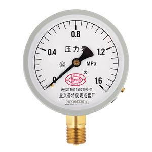 เกจวัดแรงดันน้ำ Y100 แบบธรรมดา เกจวัดแรงดันหม้อต้มน้ำ แบบเชื่อมต่อด้านล่าง ปรับแต่งโลโก้ได้ ราคาถูก - Product Image 1