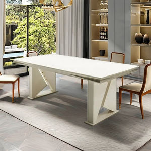 Mesa de Comedor Extensible de Lujo Lena para 6 Personas, Diseño Europeo Moderno, Tablero de Resina MDF, Patas de Metal, Forma Rectangular, Turquía - Product Image 2