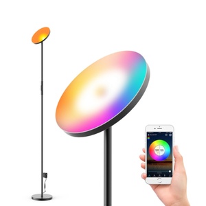 China Wholesale Modern Remote Control App Control Smart Home Voice Control 2.4G WiFi RGBW Dimmable Iron Torchiere LED Floor Lamp - Product Image 1
