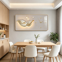 Reloj de Pared Decorativo de Cuarzo Analógico Rectangular con Acabado Brillante de Lujo, con Agujas y Marco, para Sala de Estar/Comedor
