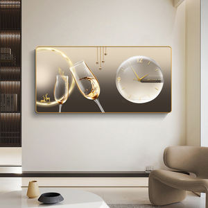 Хит продаж: Настенные часы для дома с HD-печатью на стекле, хрустально-фарфоровая живопись, современное искусство для гостиной и столовой - Product Image 5