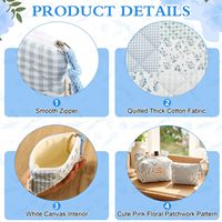 Grand sac fourre-tout matelassé à motif floral pour femme, sac à main patchwork avec poche zippée, léger, pour le collège, le shopping ou l'école