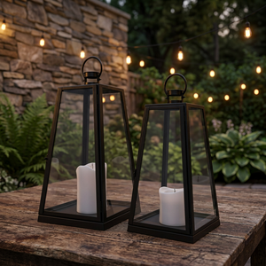 Farol Colgante Alto de Hierro Hecho a Mano de Alta Calidad, Impresión en Grabado de 1 Color, Portátil, Impermeable, Decoración Navideña para el Hogar - Product Image 3