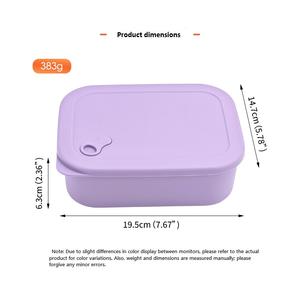 Lonchera Cuadrada Rectangular de Tres Compartimentos de Acero Inoxidable y Silicona, Libre de BPA, Impermeable, para Uso Escolar Infantil - Product Image 2