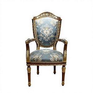 <span class=keywords><strong>เก้าอี้</strong></span>อาร์มแชร์ไม้เนื้อแข็งฝรั่งเศสแกะสลักสองด้านสไตล์อิตาเลียนคลาสสิกยุโรปสำหรับห้องนั่งเล่น วิลล่า โรงแรม งานแต่งงาน - Product Image 1