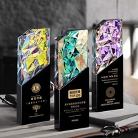 Nouveau trophée en cristal haut de gamme écologique, personnalisé UV, pour récompense de réunion annuelle, médaille d'autorisation d'entreprise, créatif et élégant