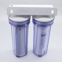Système de filtration d'eau pour toute la maison en deux étapes, 10 pouces, filtre à eau transparent avec plaque en fer, purificateur d'eau