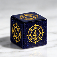 Ensemble de dés polyédriques DND D6 D20 en pierre de grès bleue, 7 pièces, motif galaxie nuit étoilée, pour jeux de rôle Dungeons and Dragons