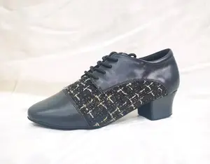 Nuove scarpe da allenamento da donna scarpe da ballo in pelle con tacco cubano scarpe da ballo