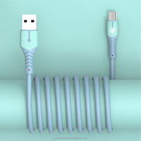 Câbles de données en gel de silice liquide 1M Super Charging Micro USB Type C Chargeur de téléphone avec lampe pour le chargement du téléphone