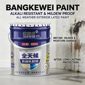 Peinture extérieure au latex imperméable et résistante au soleil, peinture murale extérieure pour surfaces en ciment, peinture murale colorée - Product Image 3